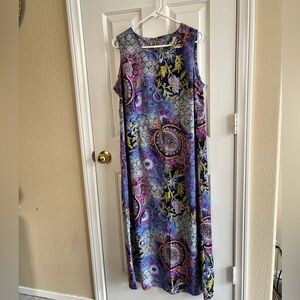 Jessica London Paisley Sleeveless Long Dress